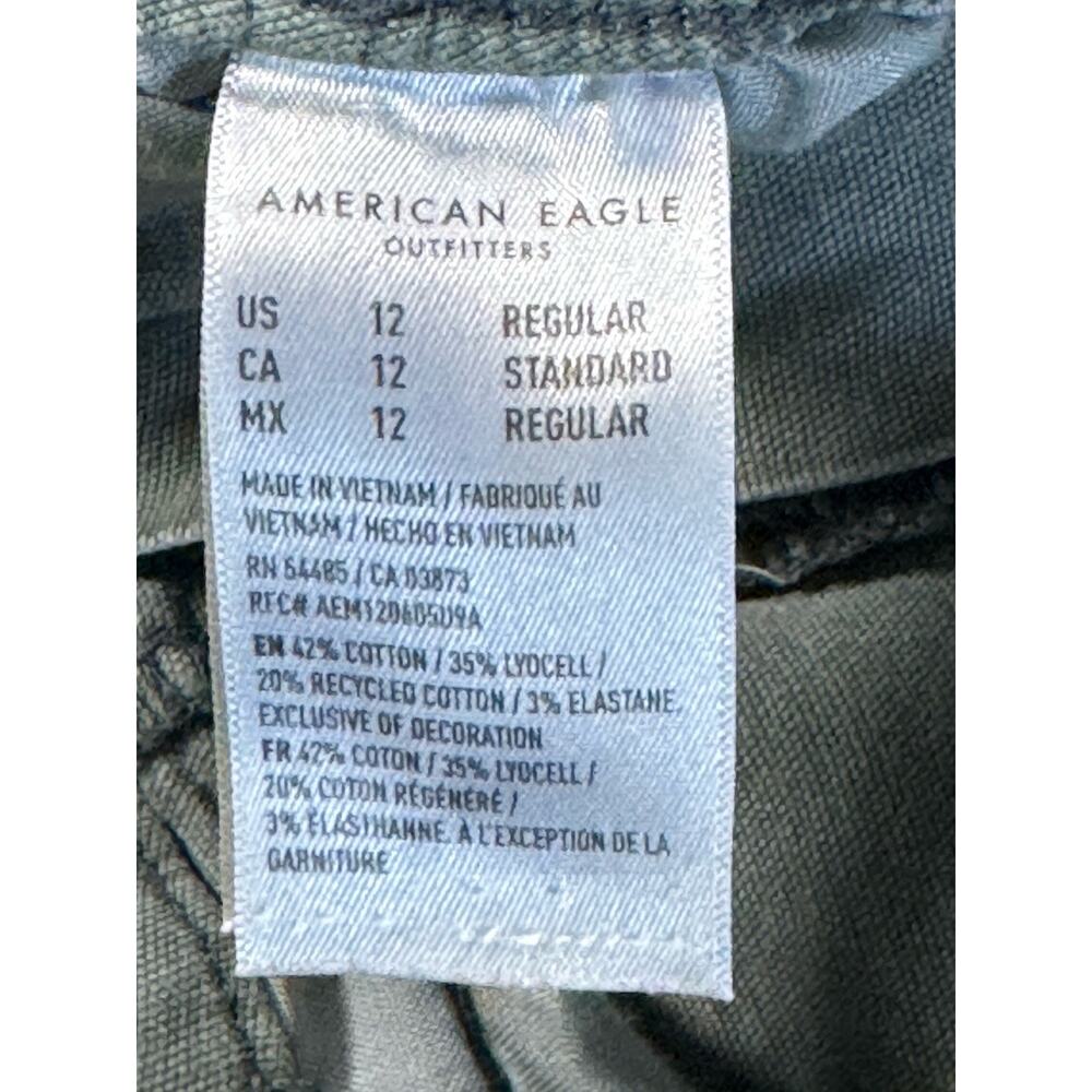 American Eagle Outfitters Women’s Gray Stretch Cargo Pants Regular Straight - Picture 3 of 11